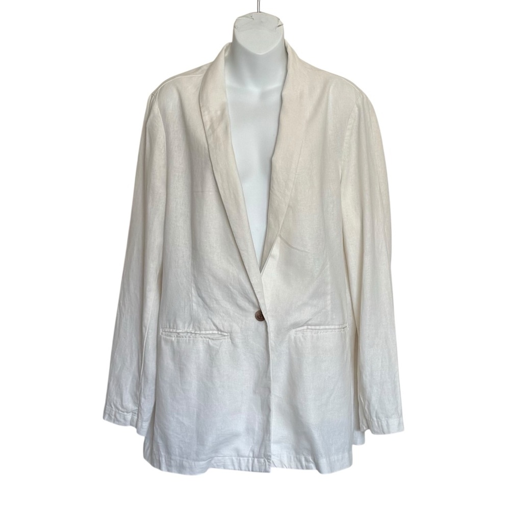 Old Navy Linen Blend Blazer Size Large, Sea Salt
